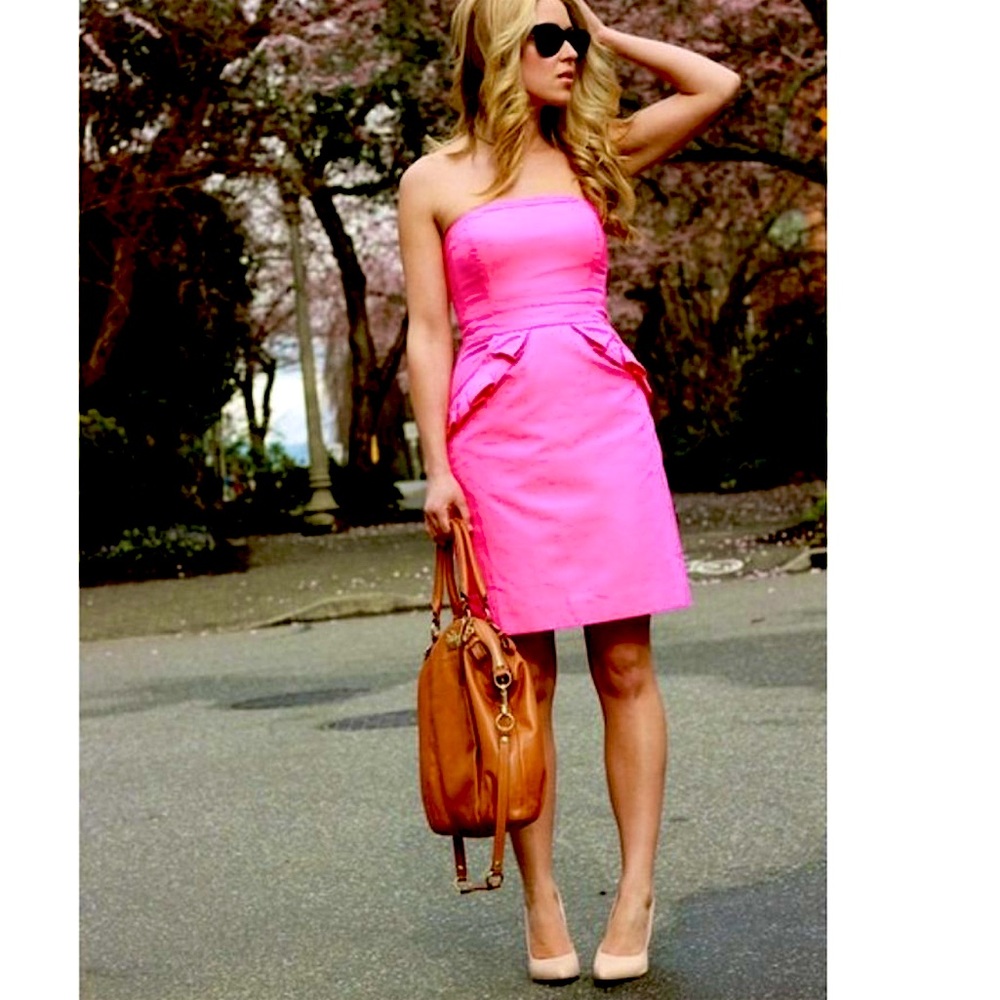 JCrew Flamenca Dress Pink Strapless Dress